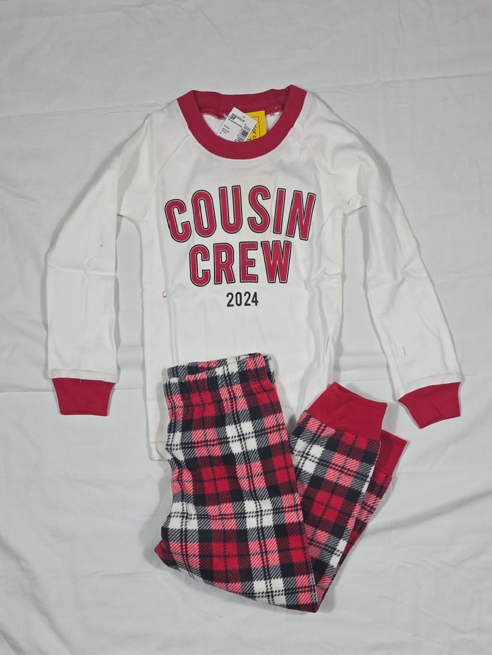 Place Kids Pajama Set - White & Red Plaid